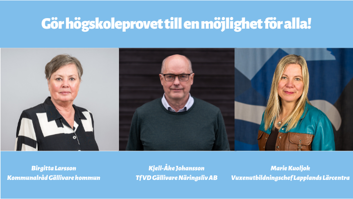 Pressbild på Birgitta Larsson, Kjell-Åke Johansson och Marie Kuoljok